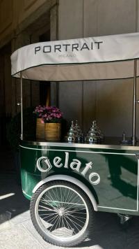 carrito para helados con cava de hielo seco