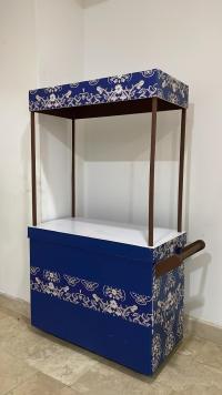 BARRA O CARRITO PARA EVENTOS VINTAGE AZUL